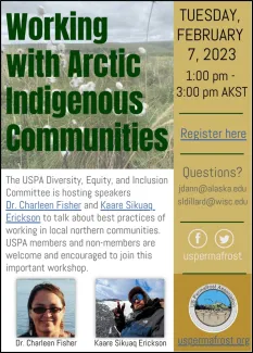 Flier for USPA’s recent workshop that focused on best practices in working with local northern communities.